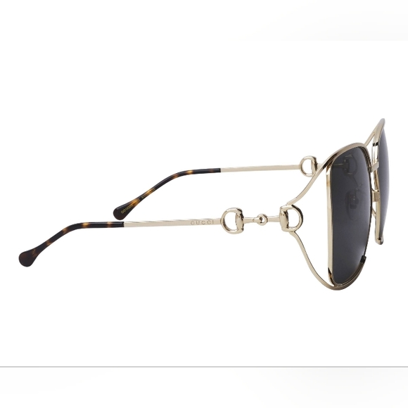 NEW GUCCI WOMEN'S GOLD FRAME SUNGLASSES GG1020S 002 GREY WOMEN'S EYEWEAR GUCCI - Picture 8 of 9